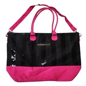 2010s Victorias Secret Sequin Mcbling Weekender Duffle Bag